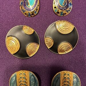 Lot of 3 pair of Berebi pierced earrings